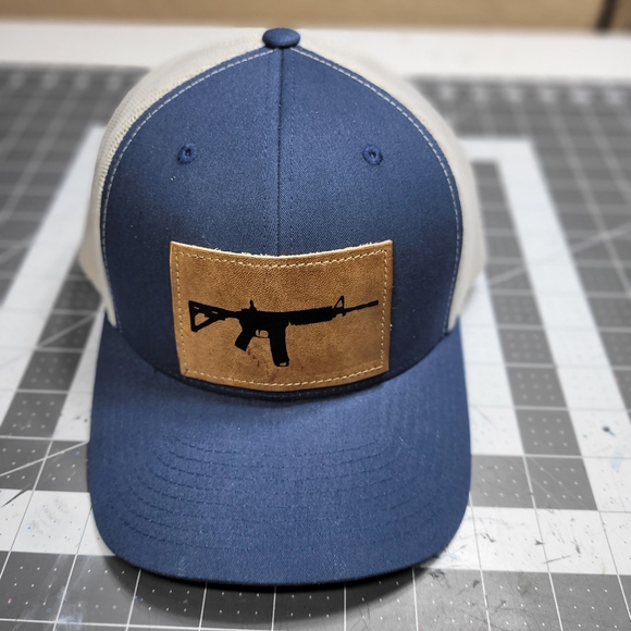 AK-47 Trucker Leather patch hat with stitched logo - Picture 3 of 8